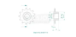 Produktzeichnung Ritzel 20-0217-13