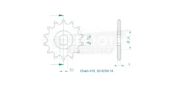 Produktzeichnung Ritzel 20-0235-14