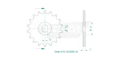 Produktzeichnung Ritzel 20-0235-18