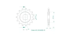 Produktzeichnung Ritzel 20-0250-15