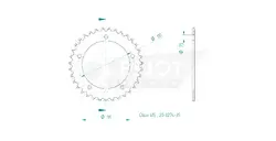 Produktzeichnung Kettenrad 20-0274-35