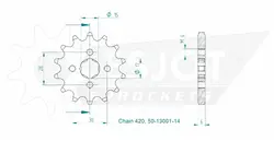 Produktzeichnung Ritzel 50-13001-14