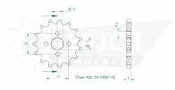 Produktzeichnung Ritzel 50-13001-15
