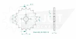 Produktzeichnung Ritzel 50-13001-18