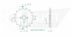 Produktzeichnung Ritzel 50-13005-17