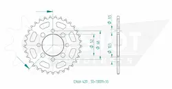 Produktzeichnung Kettenrad 50-13009-33