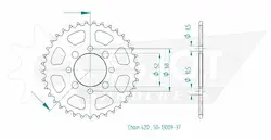 Produktzeichnung Kettenrad 50-13009-37