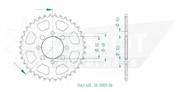 Produktzeichnung Kettenrad 50-13009-38