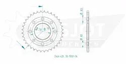 Produktzeichnung Kettenrad 50-15001-36