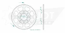 Produktzeichnung Kettenrad 50-15001-51