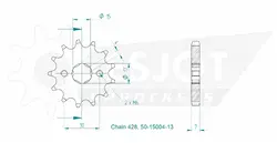 Produktzeichnung Ritzel 50-15004-13