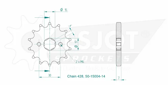 Produktzeichnung Ritzel 50-15004-14