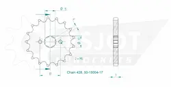 Produktzeichnung Ritzel 50-15004-17