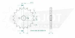 Produktzeichnung Ritzel 50-15004-18