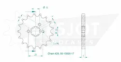 Produktzeichnung Ritzel 50-15005-17