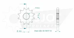 Produktzeichnung Ritzel 50-15017-12
