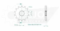 Produktzeichnung Ritzel 50-15017-14