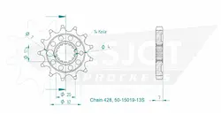 Produktzeichnung Ritzel 50-15019-13S