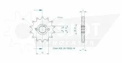 Produktzeichnung Ritzel 50-15022-14