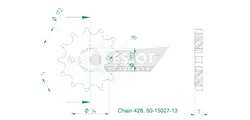 Produktzeichnung Ritzel 50-15027-13