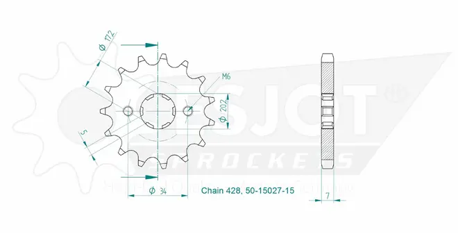 Produktzeichnung Ritzel 50-15027-15