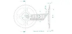 Produktzeichnung Kettenrad 50-15106-45