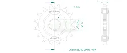 Produktzeichnung Ritzel 50-29010-16P