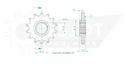 Produktzeichnung Ritzel 50-29012-14