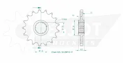Produktzeichnung Ritzel 50-29012-17