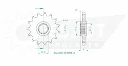 Produktzeichnung Ritzel 50-29016-15