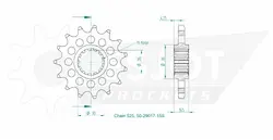 Produktzeichnung Ritzel 50-29017-15S