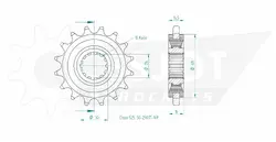 Produktzeichnung Ritzel 50-29017-16P