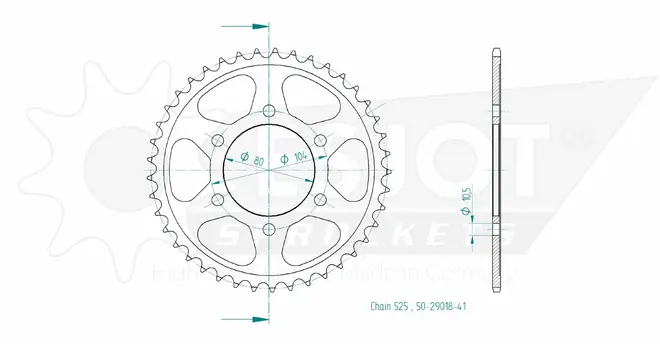 Produktzeichnung Kettenrad 50-29018-41