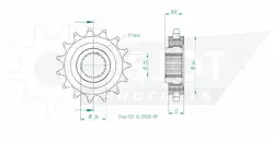 Produktzeichnung Ritzel 50-29020-15P