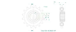Produktzeichnung Ritzel 50-29020-16P