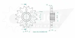 Produktzeichnung Ritzel 50-29020-16S