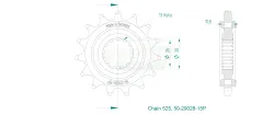 Produktzeichnung Ritzel 50-29028-15P