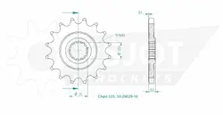 Produktzeichnung Ritzel 50-29029-16