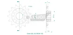 Produktzeichnung Ritzel 50-29036-15S
