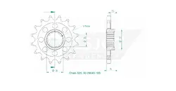 Produktzeichnung Ritzel 50-29045-16S