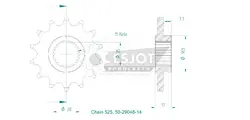 Produktzeichnung Ritzel 50-29048-14