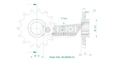 Produktzeichnung Ritzel 50-29048-15