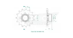 Produktzeichnung Ritzel 50-29050-15S