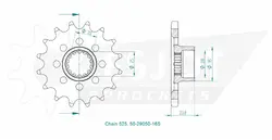 Produktzeichnung Ritzel 50-29050-16S