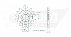 Produktzeichnung Ritzel 50-29051-16S