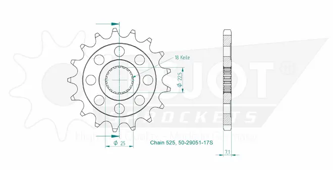 Produktzeichnung Ritzel 50-29051-17S