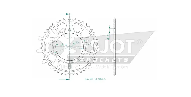 Produktzeichnung Kettenrad 50-29051-45