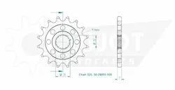 Produktzeichnung Ritzel 50-29055-16S