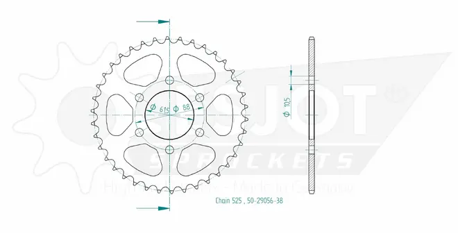 Produktzeichnung Kettenrad 50-29056-38