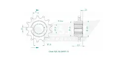 Produktzeichnung Ritzel 50-29057-13